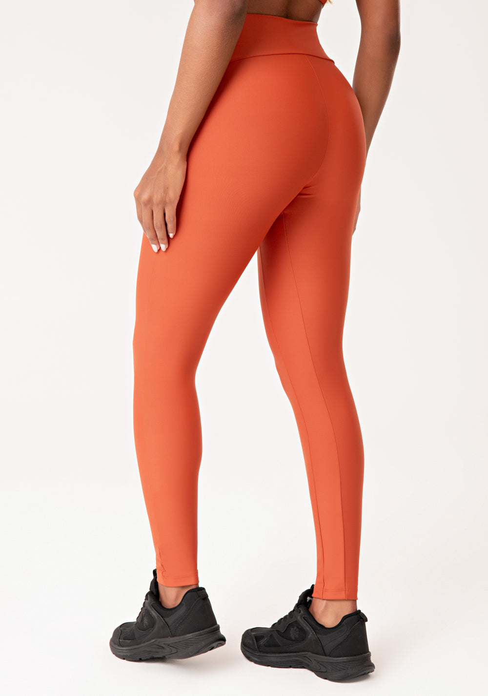 Legging Fitness Feminina Terracota Com Zíper Emborrachado Lush Dlk