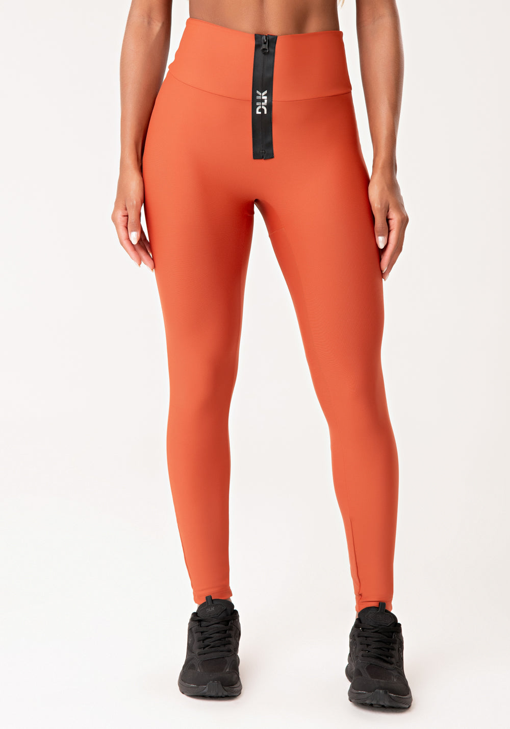 Legging Fitness Feminina Terracota Com Zíper Emborrachado Lush Dlk