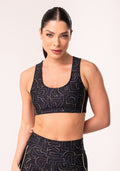 Top Fitness Feminino Estampado Logomania Colorido Printed Dlk
