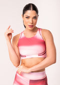 Top Fitness Feminino Nadador Estampado Tie Dye Listrado Rosé Printed Dlk