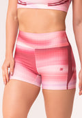 Short Fitness Feminino Estampado Tie Dye Listrado Rosé Printed Dlk