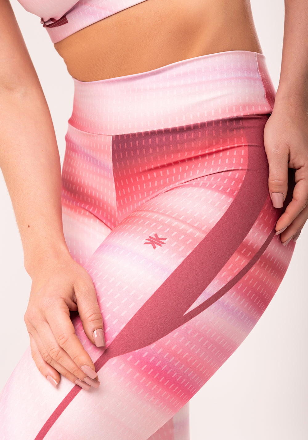 Legging Fitness Feminina Estampada Tie Dye Listrado Rosé Printed Dlk