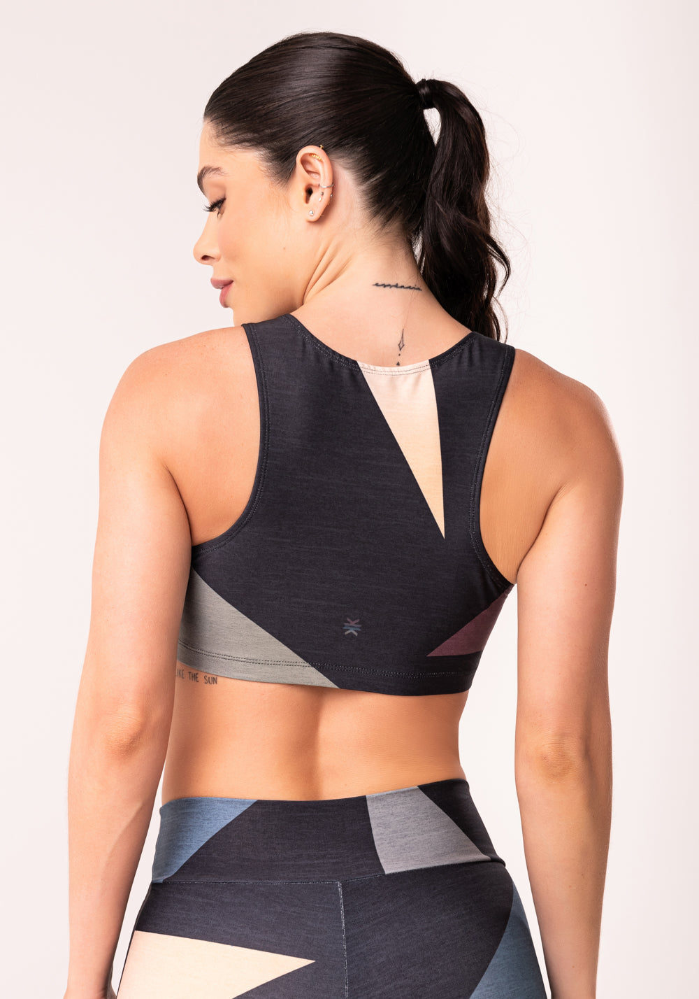 Top Fitness Feminino Geométrico Degradê Printed Dlk