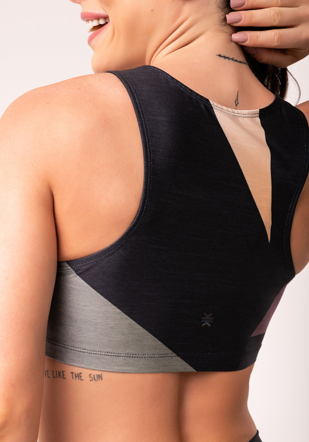 Top Fitness Feminino Geométrico Degradê Printed Dlk