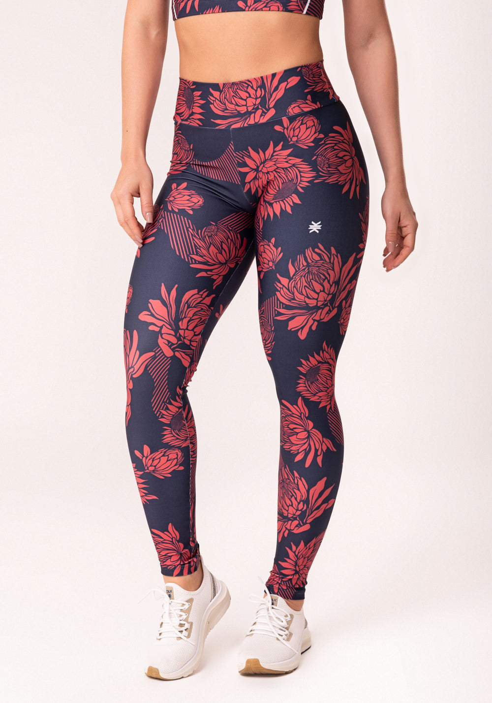 Legging Fitness Feminina Estampada Floral Monocromático Printed Dlk
