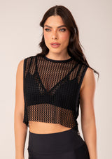 Cropped De Tela Feminino Preto Harmony Dlk