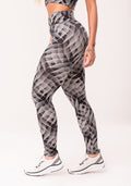 Legging Fitness Feminina Cinza Estampada Abstract Lines Euphoria Dlk