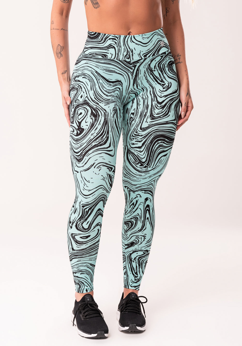 Legging Fitness Feminina Verde Estampada Abstract Duo Euphoria Dlk