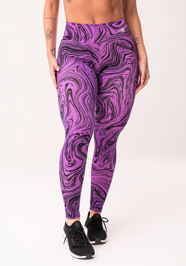 Legging Fitness Feminina Rosa Estampada Abstract Duo Euphoria Dlk