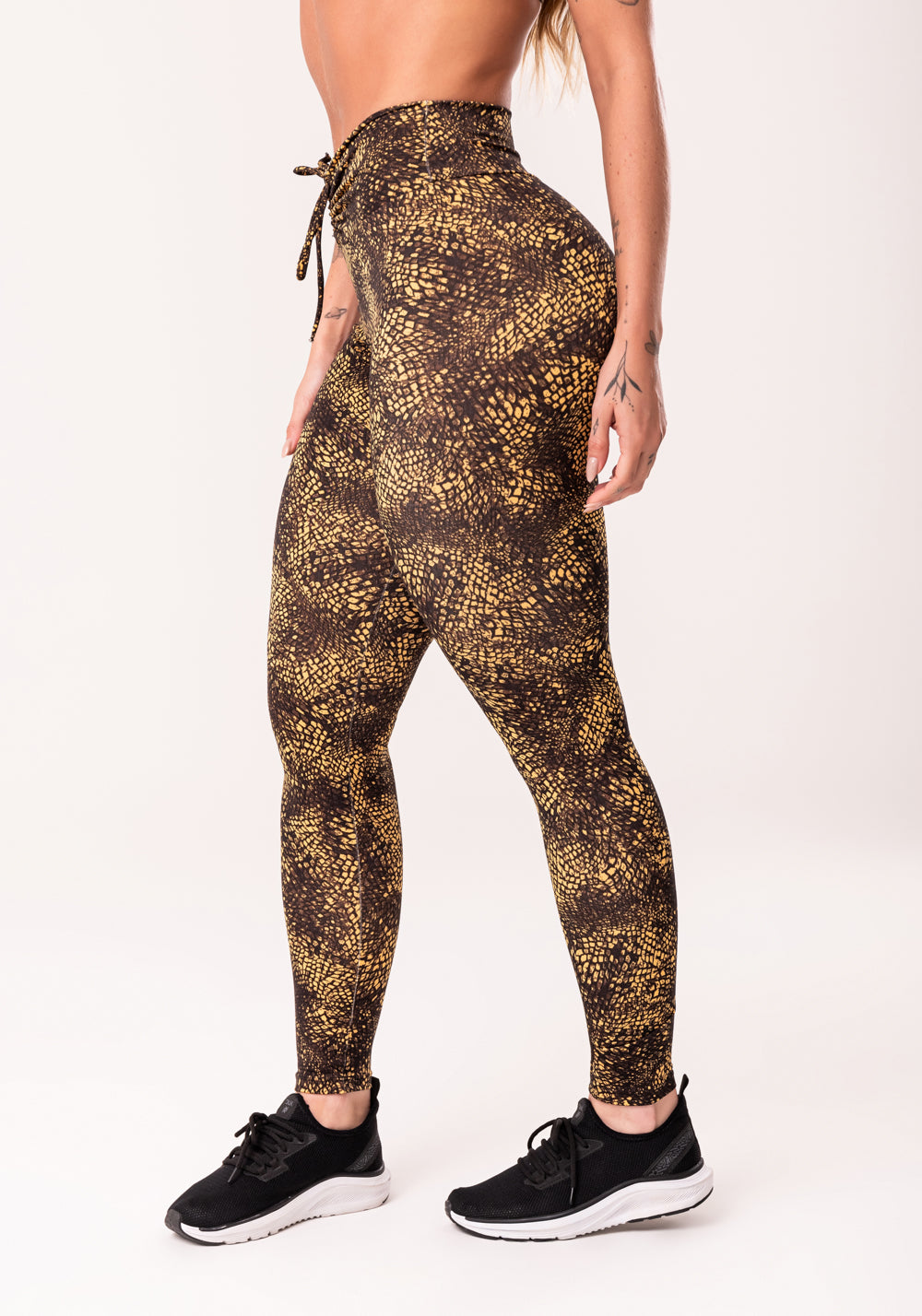 Legging Fitness Feminina Com Franzido Estampada Crocodile Skin Euphoria Dlk