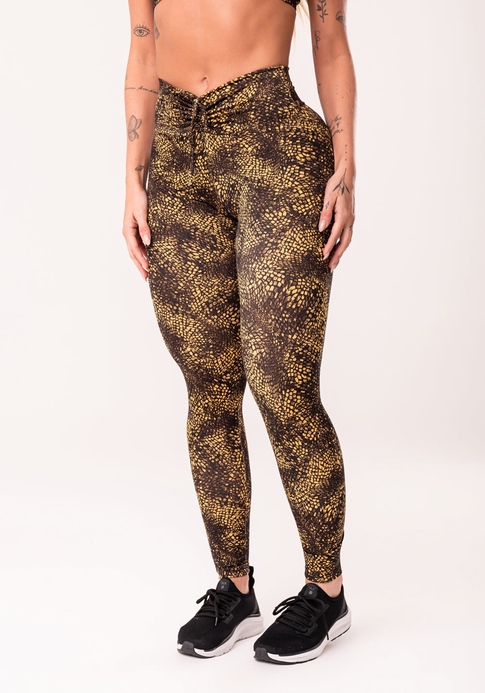 Legging Fitness Feminina Com Franzido Estampada Crocodile Skin Euphoria Dlk