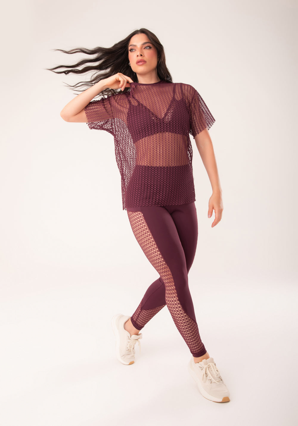 Blusa De Tela Feminina Vinho Harmony Dlk