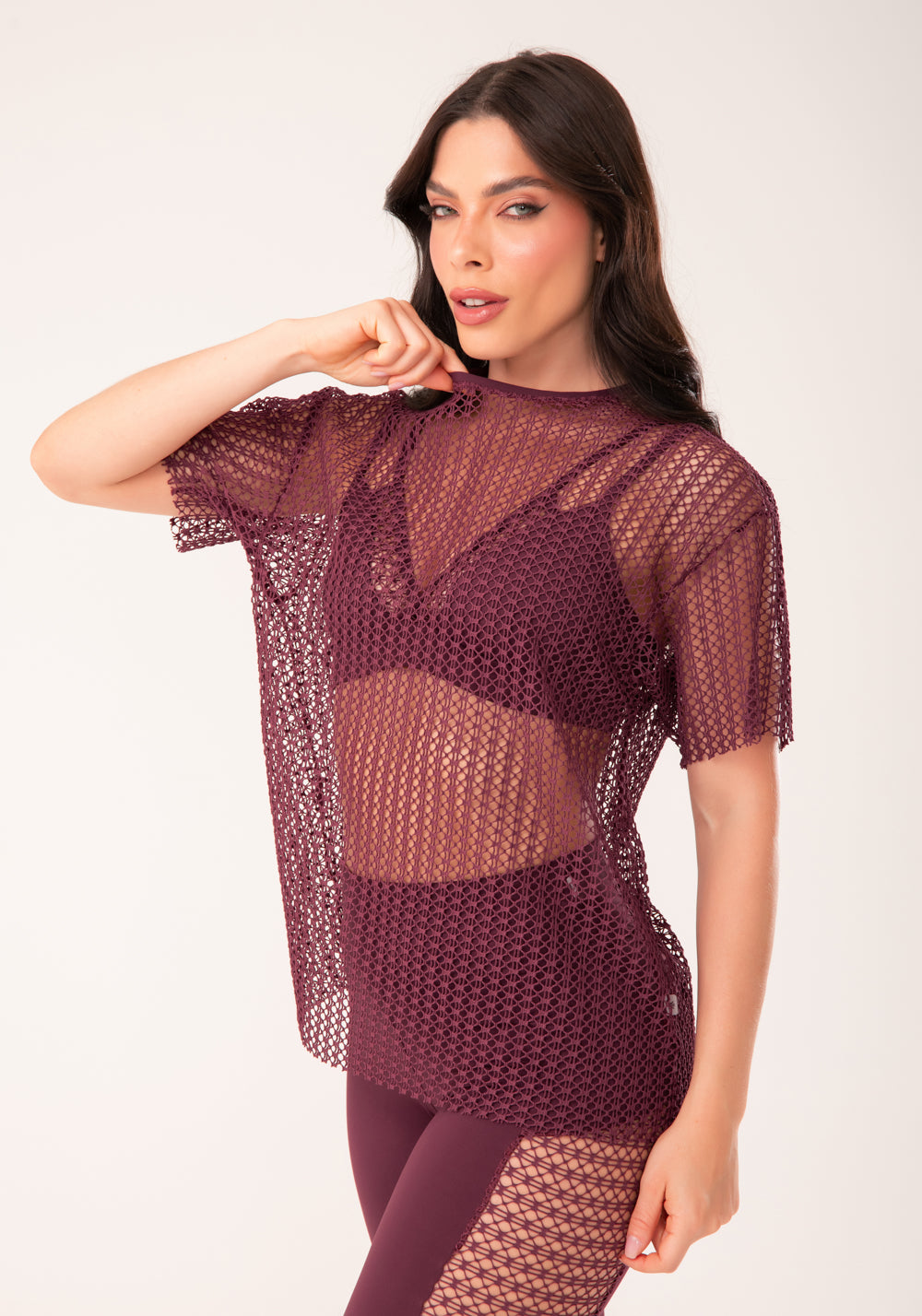 Blusa De Tela Feminina Vinho Harmony Dlk