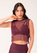 Cropped De Tela Feminino Vinho Harmony Dlk
