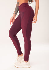 Legging Fitness Feminina Vinho Com Recortes Harmony Dlk