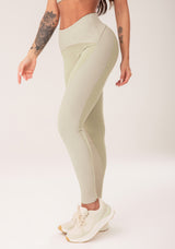 Legging Fitness Feminina Oliva Com Recortes Harmony Dlk