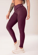 Legging Fitness Feminina Vinho Cós Transpassado Harmony Dlk