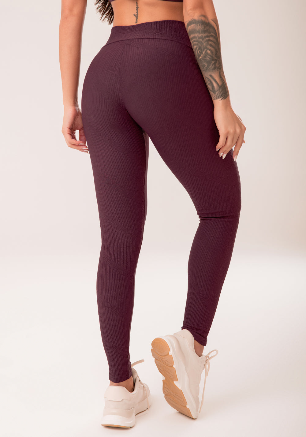 Legging Fitness Feminina Vinho Cós Transpassado Harmony Dlk