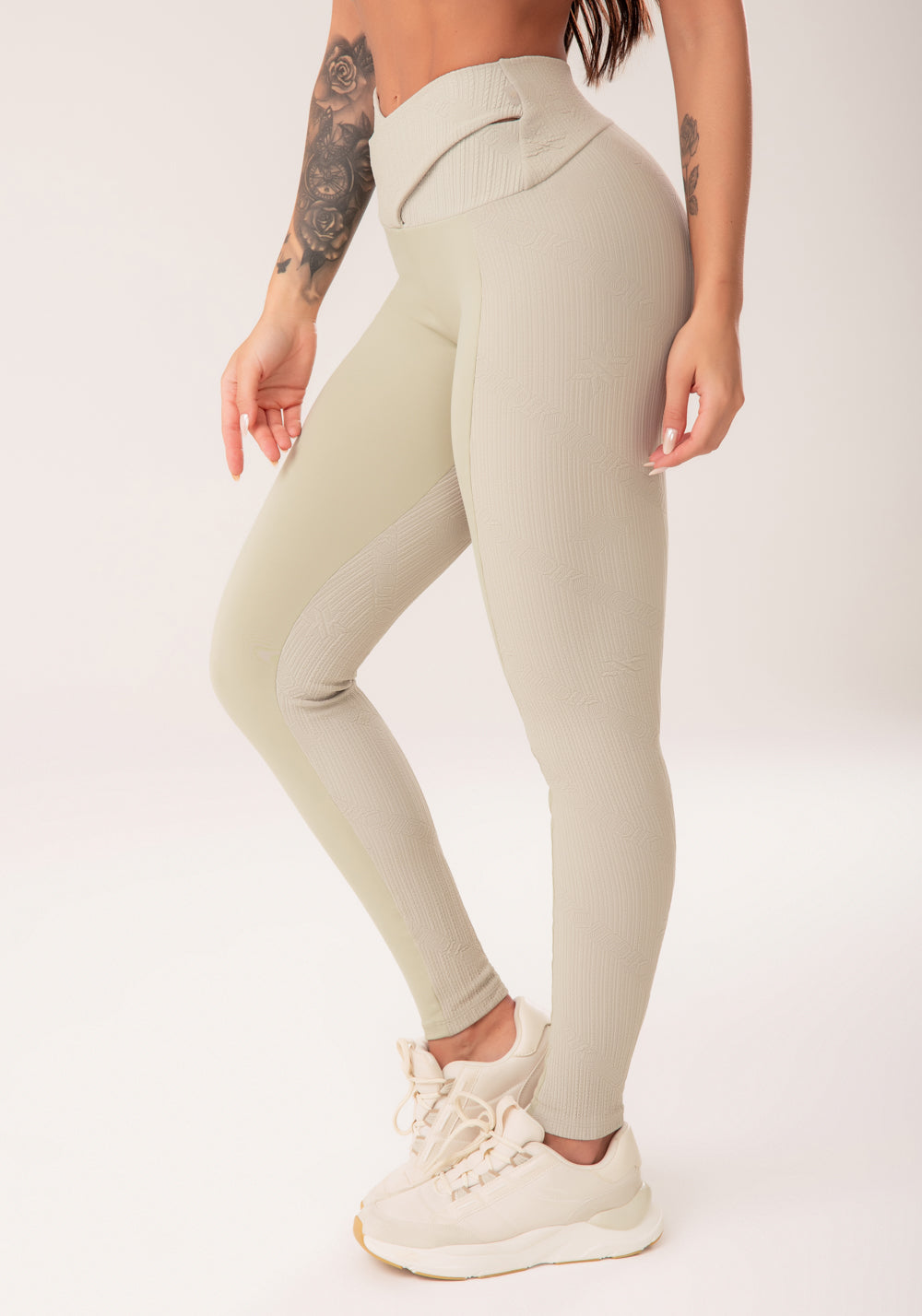 Legging Fitness Feminina Oliva Cós Transpassado Harmony Dlk