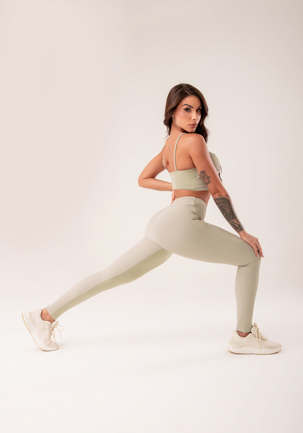 Legging Fitness Feminina Oliva Cós Transpassado Harmony Dlk