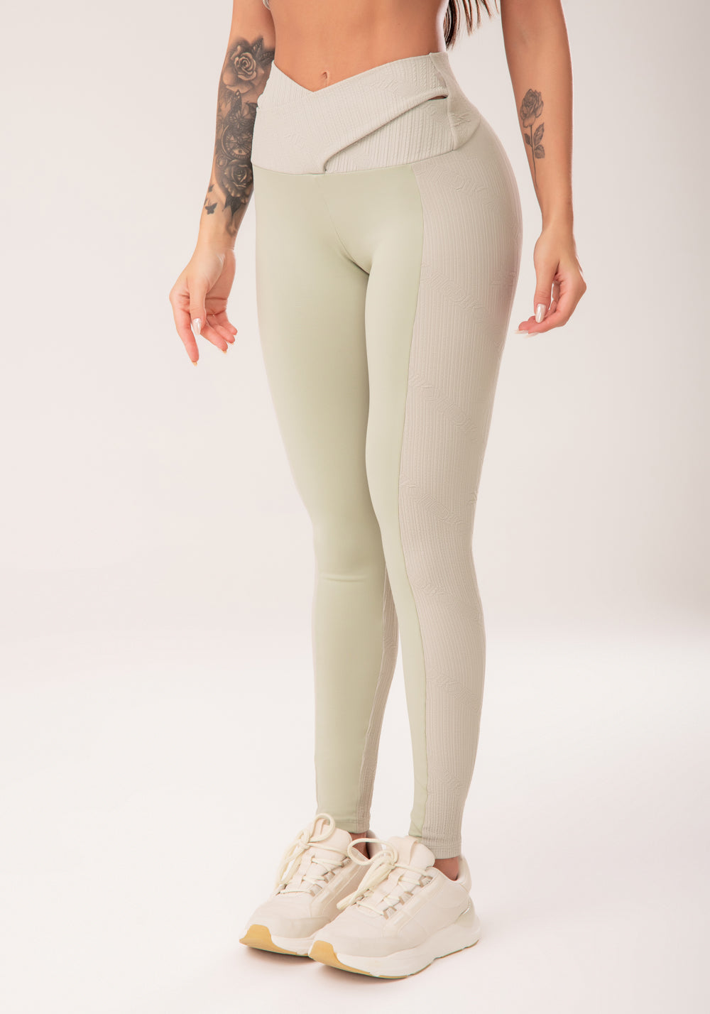 Legging Fitness Feminina Oliva Cós Transpassado Harmony Dlk