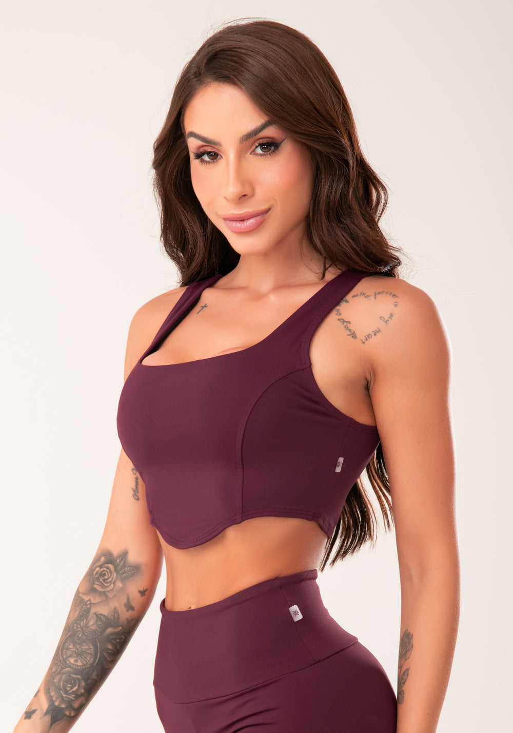 Top Corselet Feminino Vinho Harmony Dlk