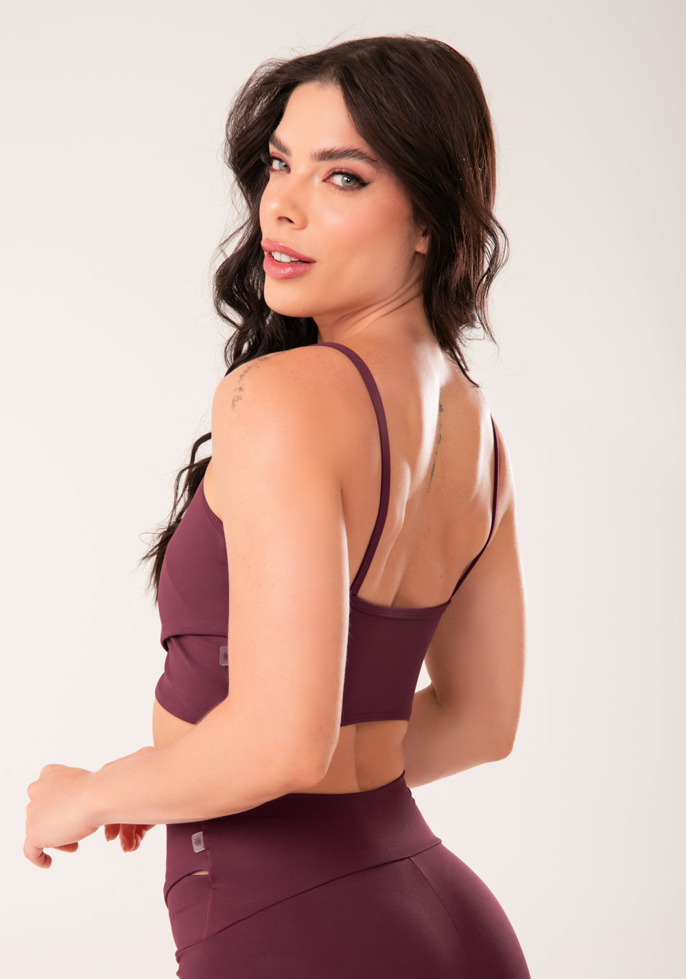 Top Fitness Feminino Vinho Transpassado Harmony Dlk