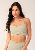 Top Fitness Feminino Oliva Transpassado Harmony Dlk