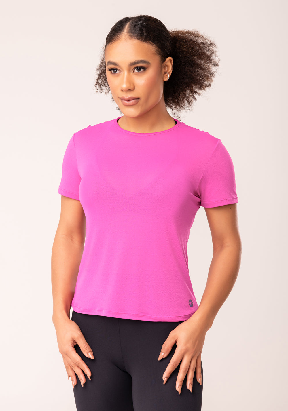 Blusa Baby Look Feminina Rosa Fúcsia Oasis Dlk