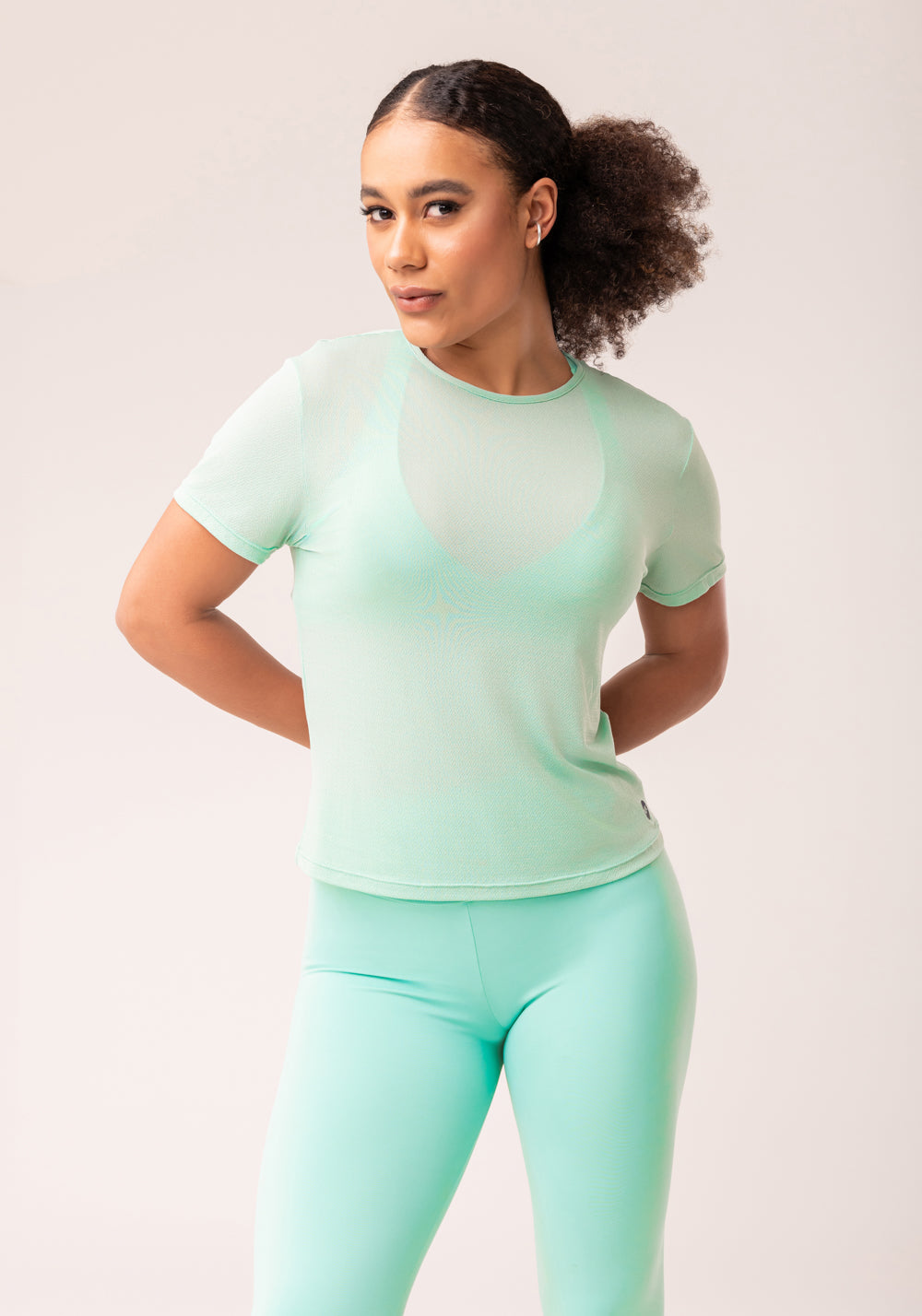 Blusa Baby Look Feminina Verde Oasis Dlk