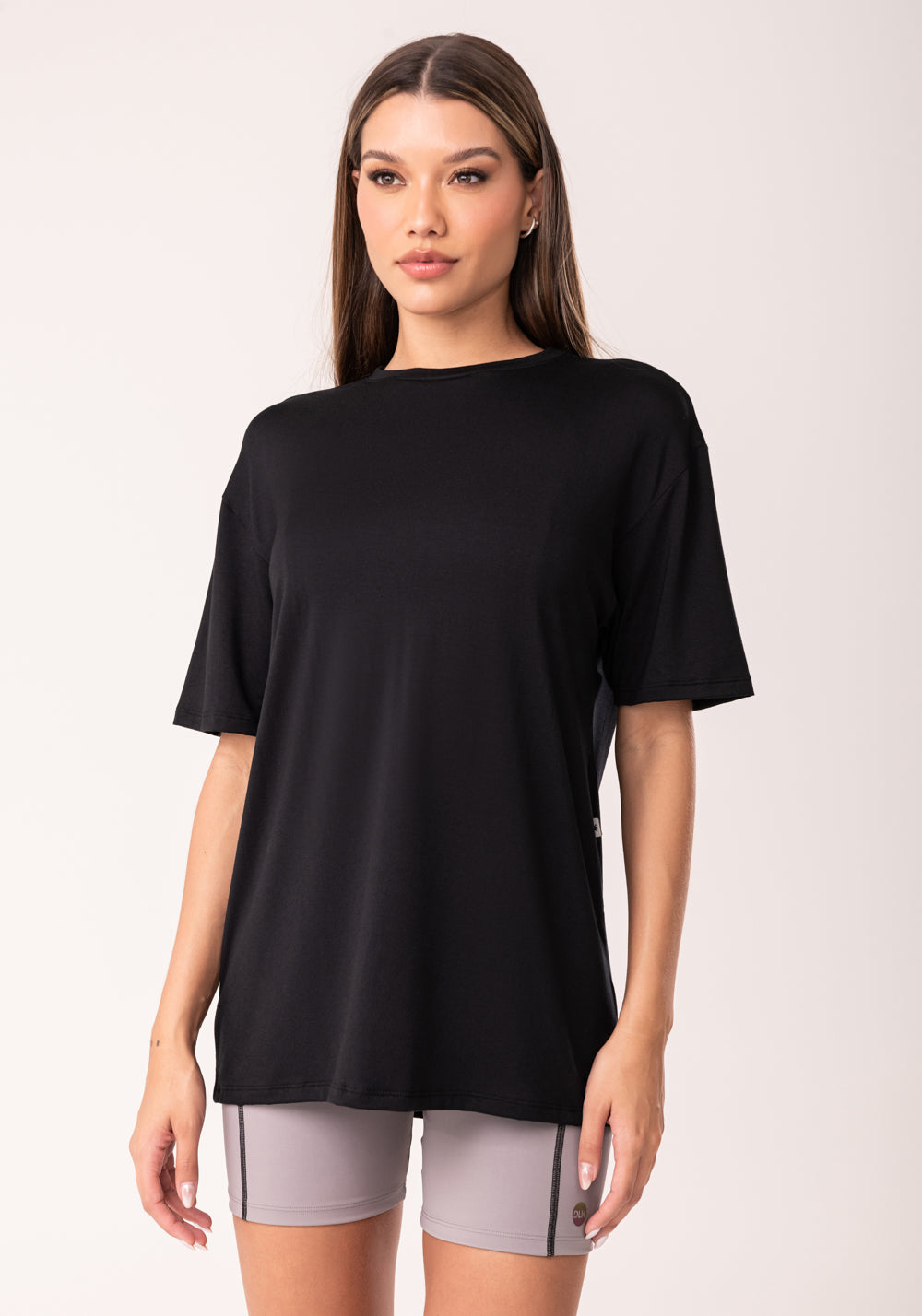 Blusa T-shirt Oversized Feminina Preto Oasis Dlk