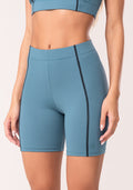 Bermuda Fitness Feminina Azul Com Pesponto Oasis Dlk