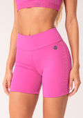 Bermuda Fitness Feminina Rosa Fúcsia Com Elástico Lateral Oasis Dlk