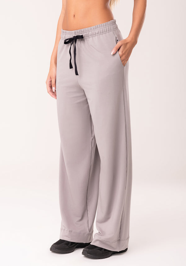 Calça Moletinho Feminina Cinza Com Bolso Oasis Dlk