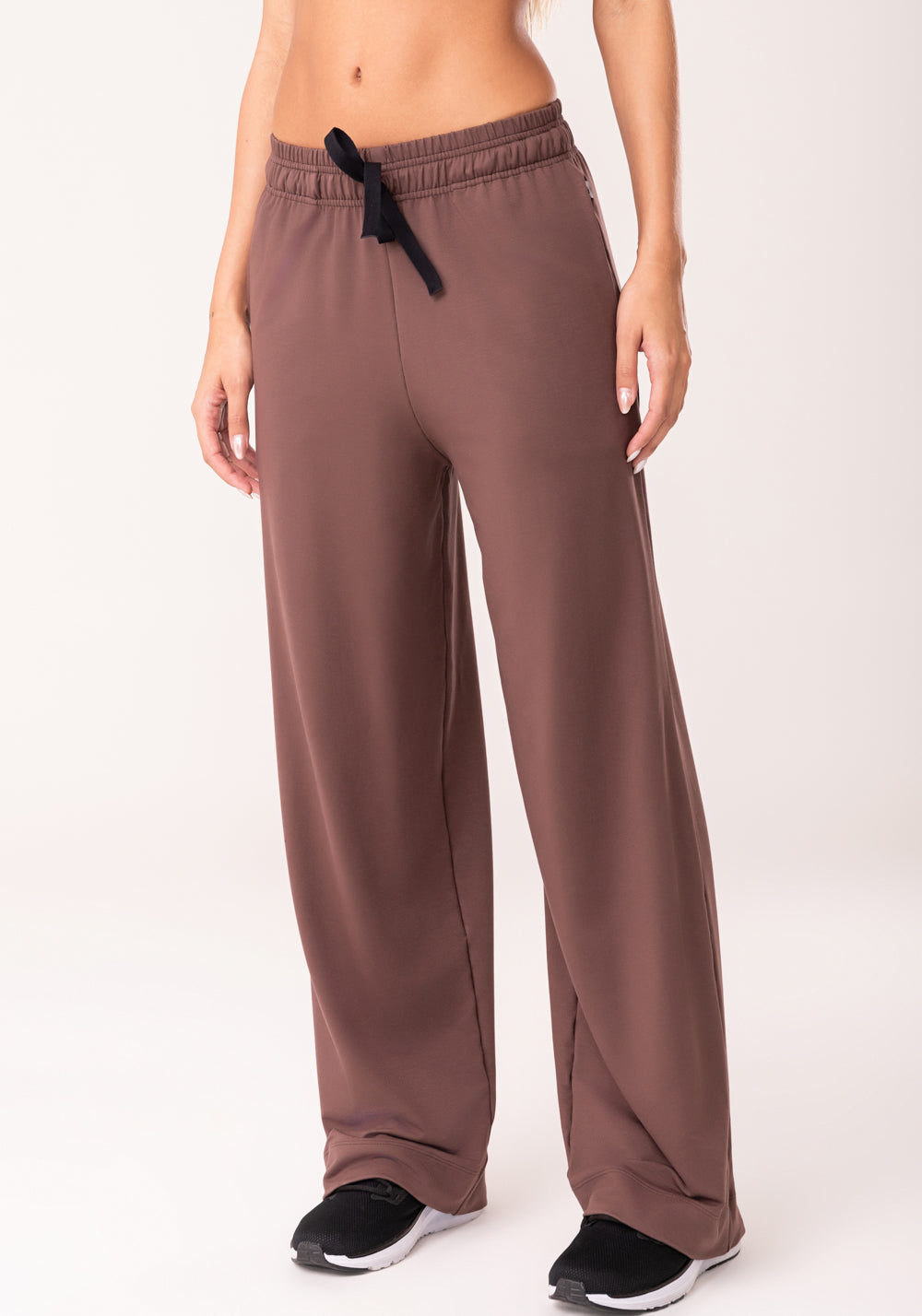 Calça Moletinho Feminina Marrom Com Bolso Oasis Dlk