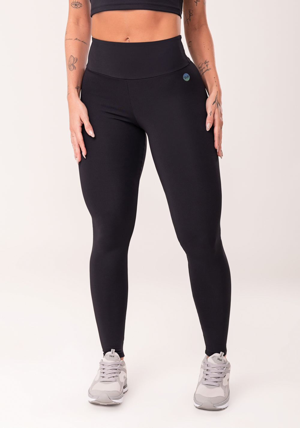 Legging Fitness Feminina Preto Com Cós Largo Oasis Dlk