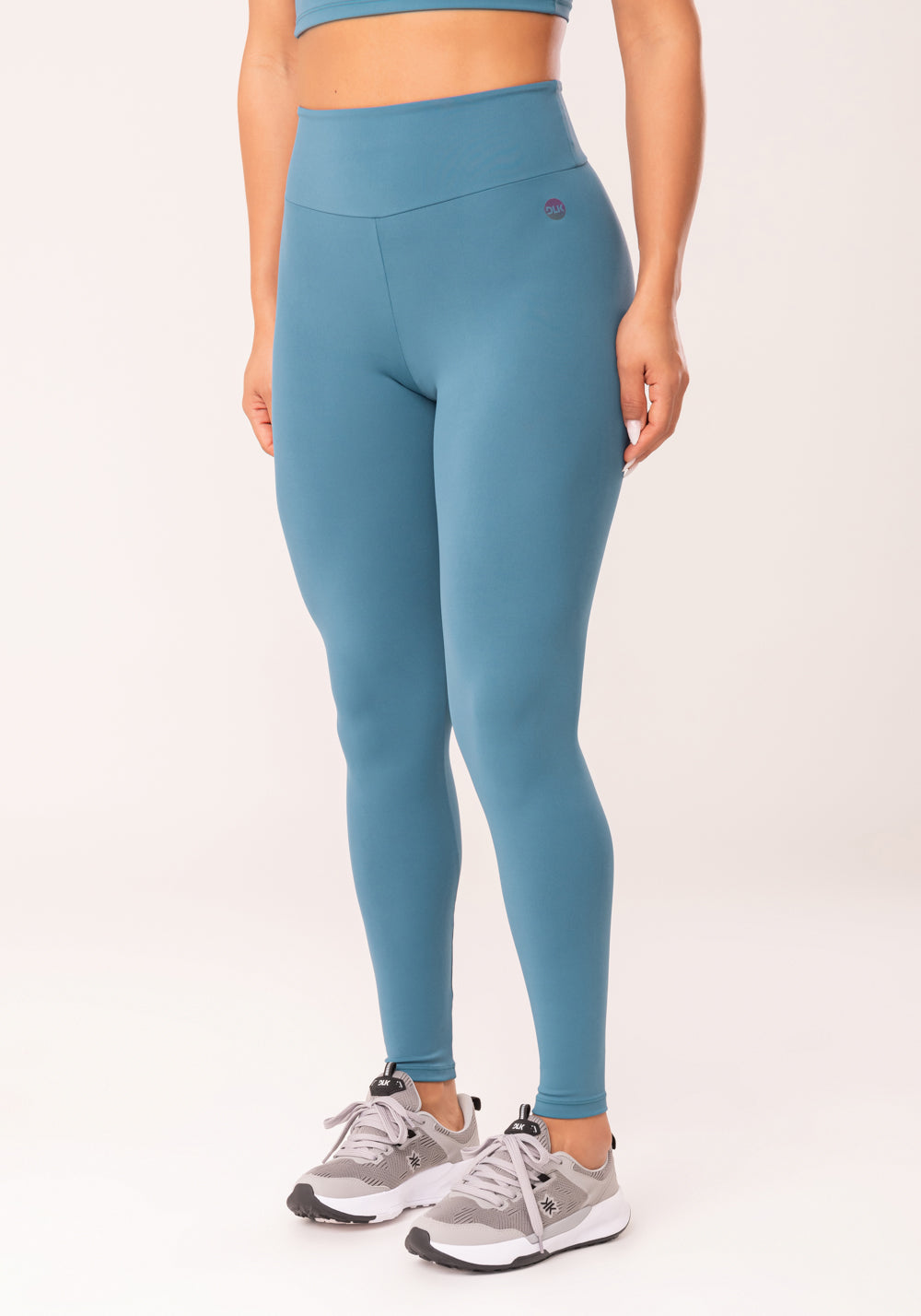 Legging Fitness Feminina Azul Com Cós Largo Oasis Dlk