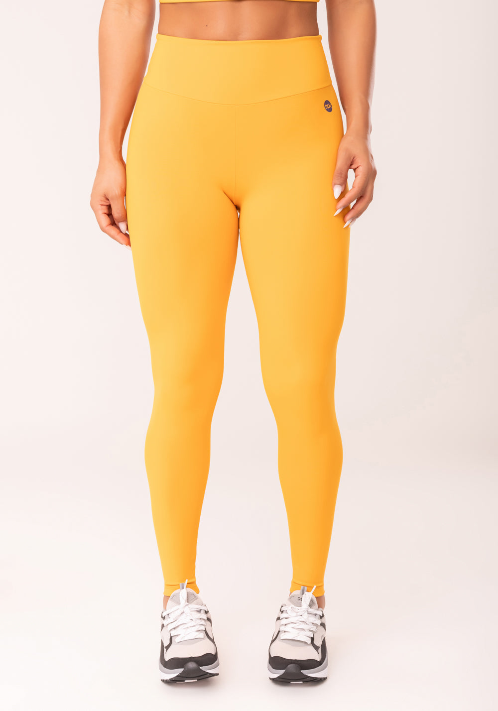 Legging Fitness Feminina Amarelo Com Cós Largo Oasis Dlk