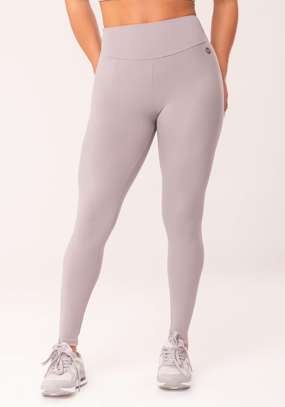 Legging Fitness Feminina Cinza Com Cós Largo Oasis Dlk