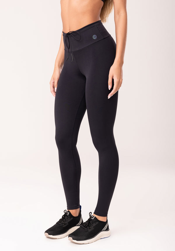 Legging Fitness Feminina Preto Com Cadarço Oasis Dlk