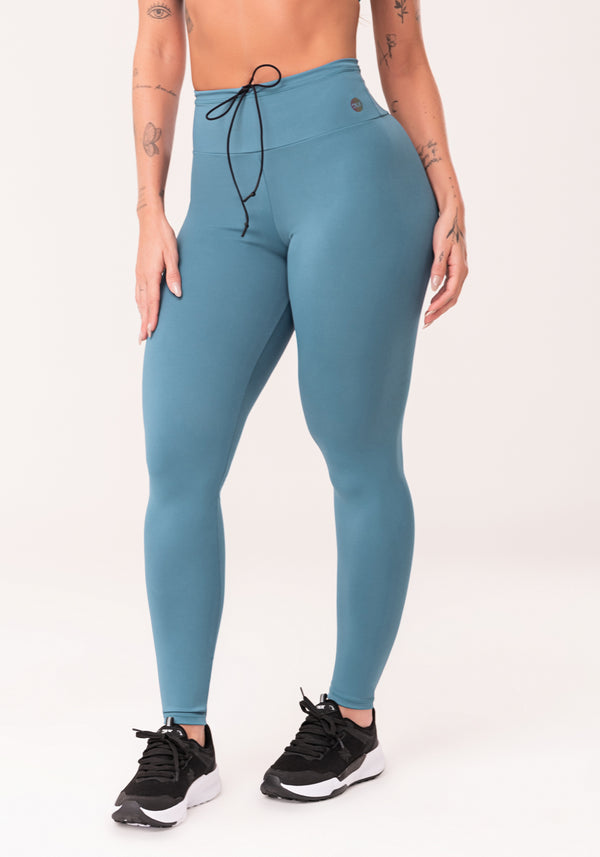 Legging Fitness Feminina Azul Com Cadarço Oasis Dlk