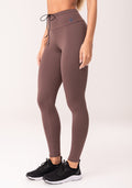 Legging Fitness Feminina Marrom Com Cadarço Oasis Dlk