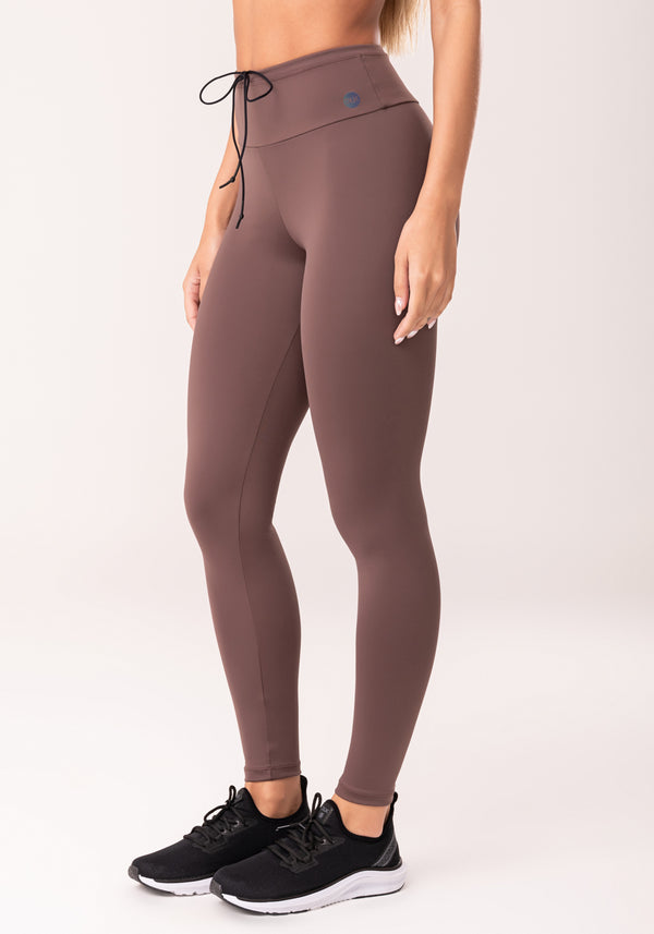 Legging Fitness Feminina Marrom Com Cadarço Oasis Dlk