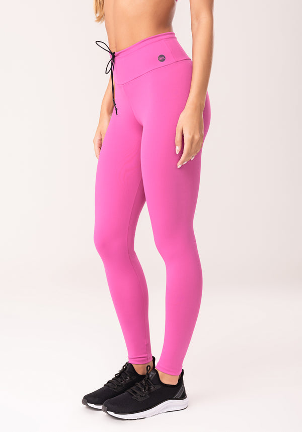 Legging Fitness Feminina Rosa Fúcsia Com Cadarço Oasis Dlk