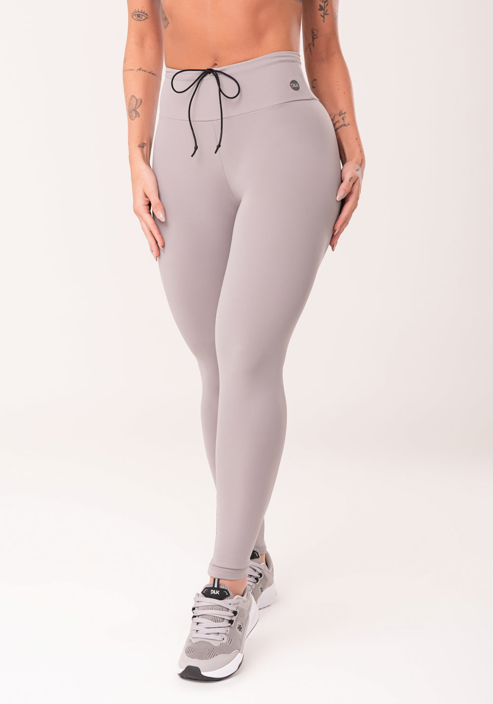 Legging Fitness Feminina Cinza Com Cadarço Oasis Dlk