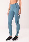 Legging Fitness Feminina Azul Com Pesponto Oasis Dlk