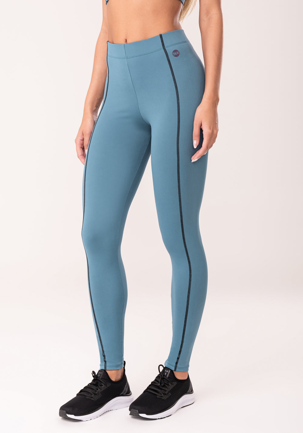 Legging Fitness Feminina Azul Com Pesponto Oasis Dlk