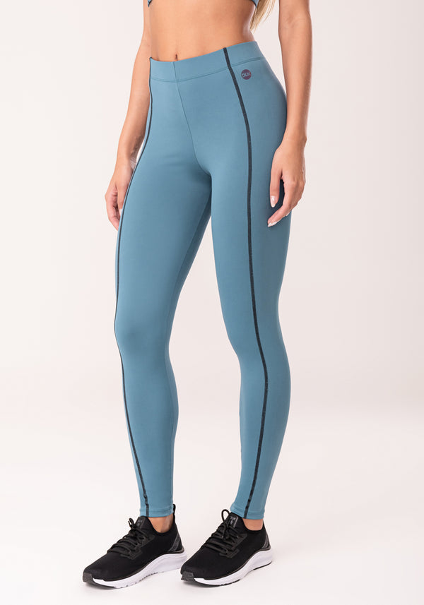 Legging Fitness Feminina Azul Com Pesponto Oasis Dlk