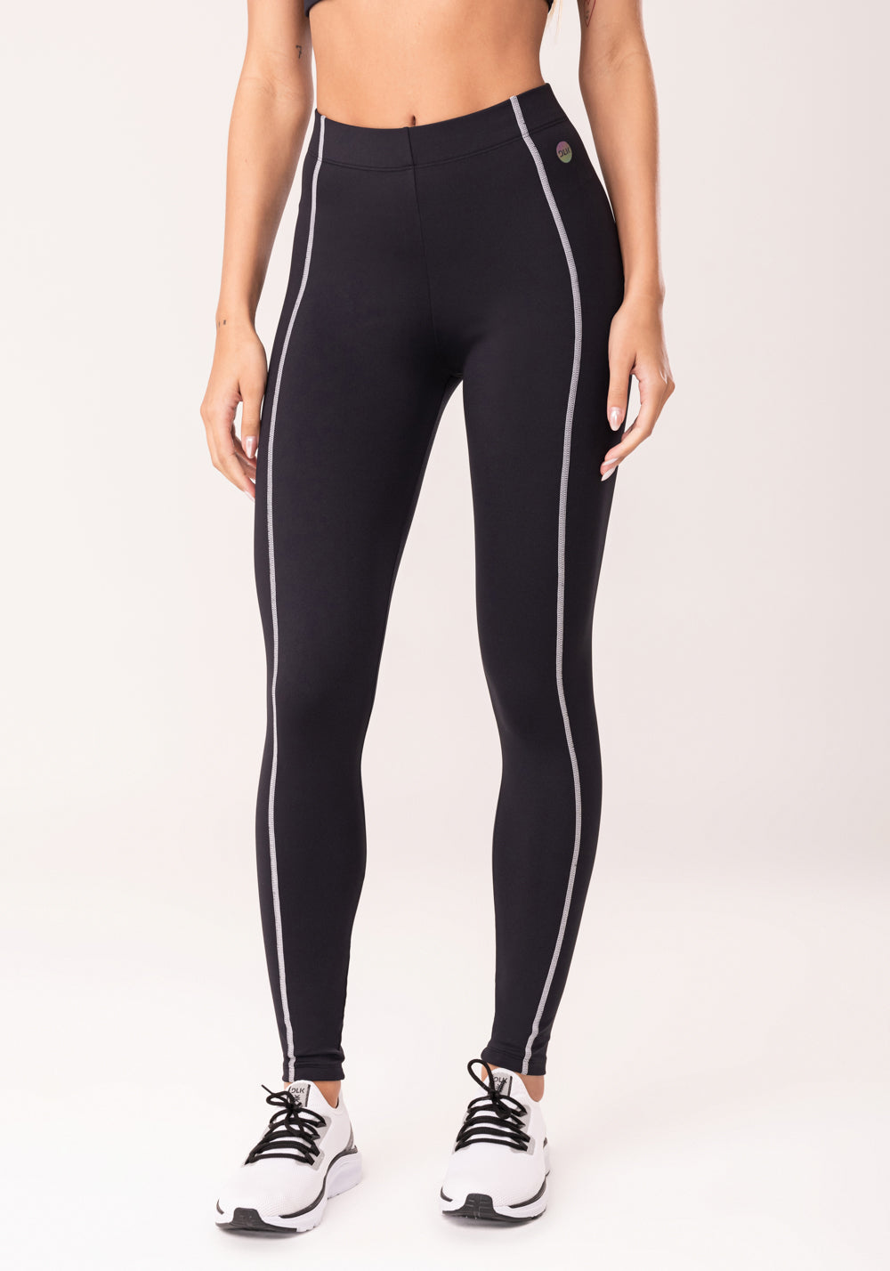 Legging Fitness Feminina Preto Com Pesponto Oasis Dlk