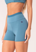 Short Fitness Feminino Azul Com Elástico Na Cintura Oasis Dlk